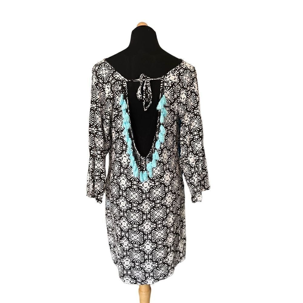 ESCAPADA TURQUOISE TASSEL DRESS SIZE MEDIUM